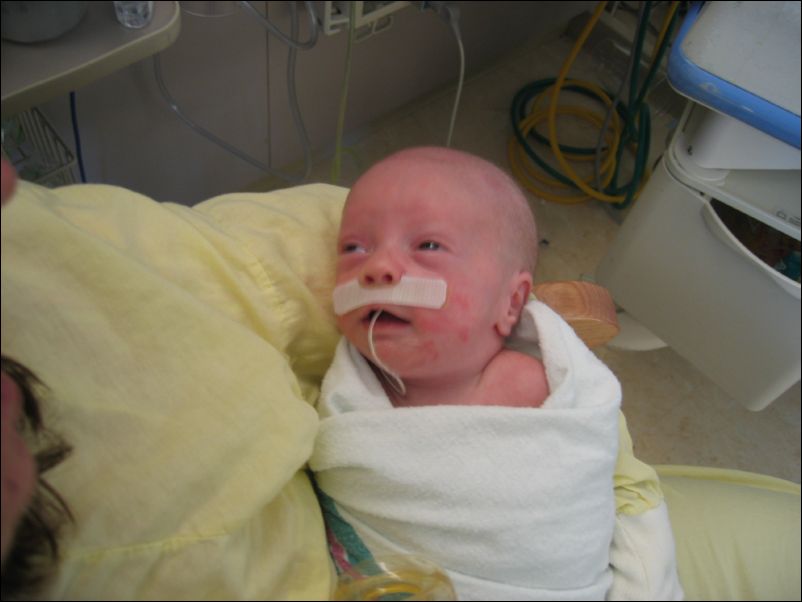 Sebastian looking at mommy